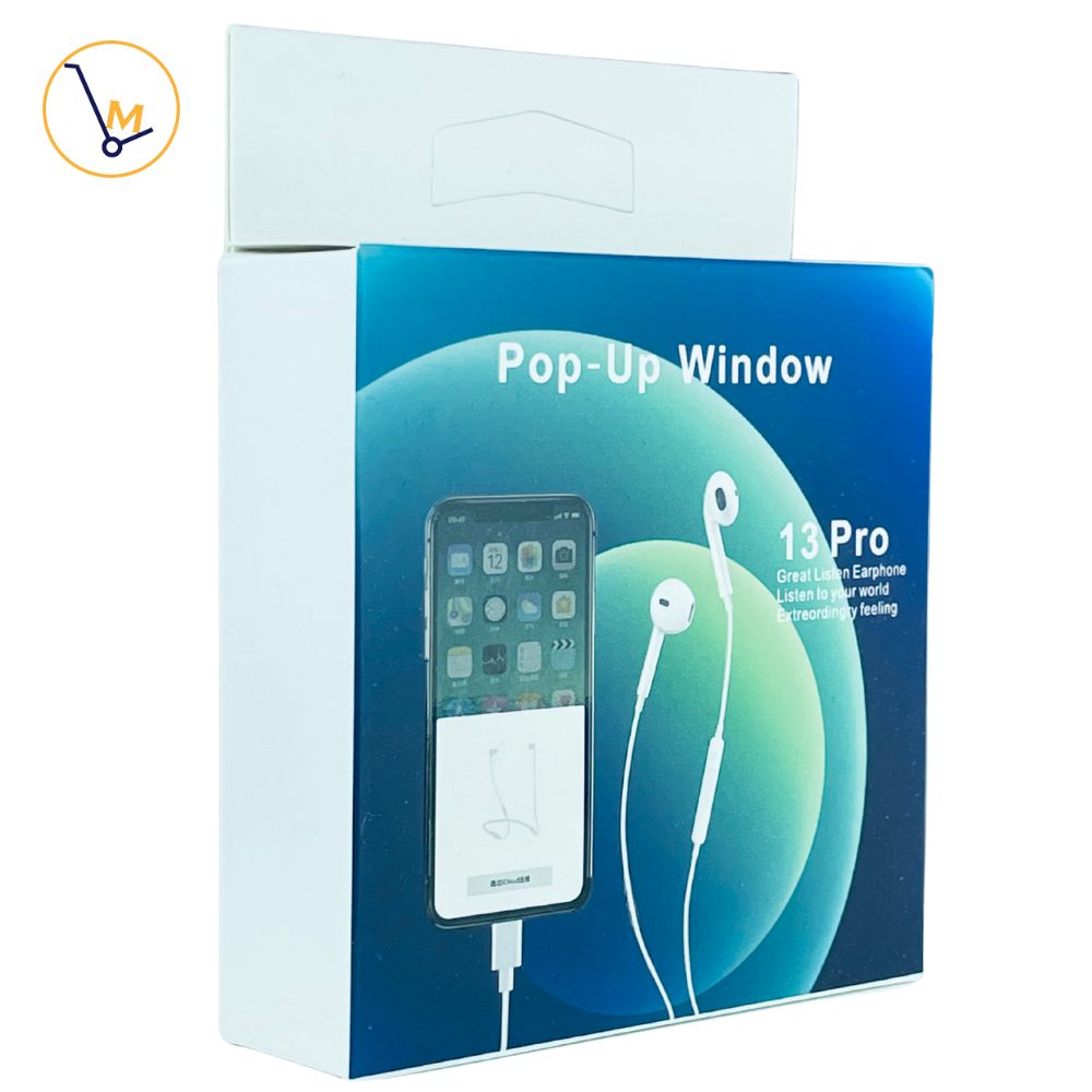 Écouteurs POP-UP WINDOW 13PRO avec micro Intra-auriculaire Stéréo pour iPhone 8 7plus X XS MAX XR 13 12 et 11